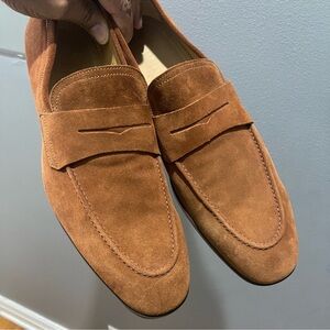 Barneys New York tan penny loafers shoes Sz 13 (46)